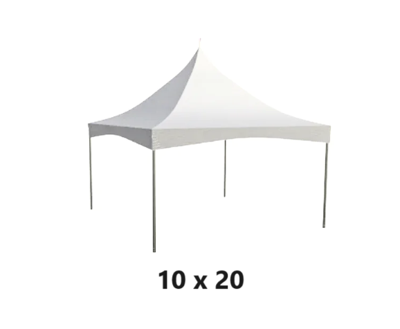 a 10 foot by 20 foot white marquee high peak event tent