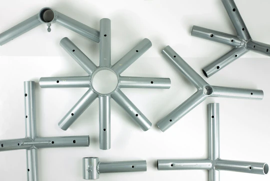 Steel connectors for a West Coast Frame Tent