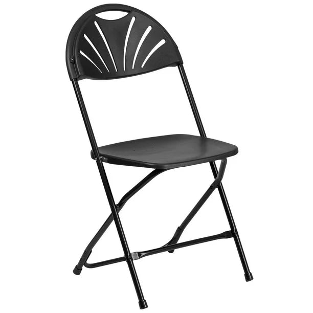 black Fanback folding chair