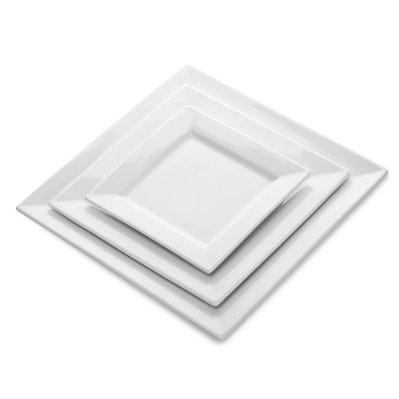 three nesting ceramic square plates