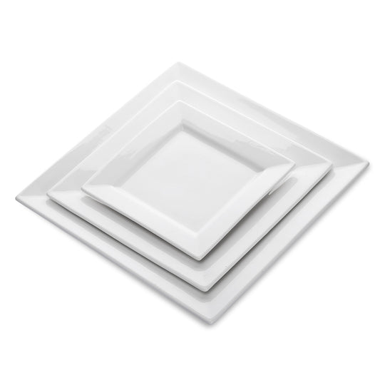 three nesting ceramic square plates