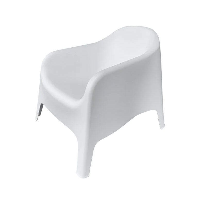 White resin tub-style patio chair