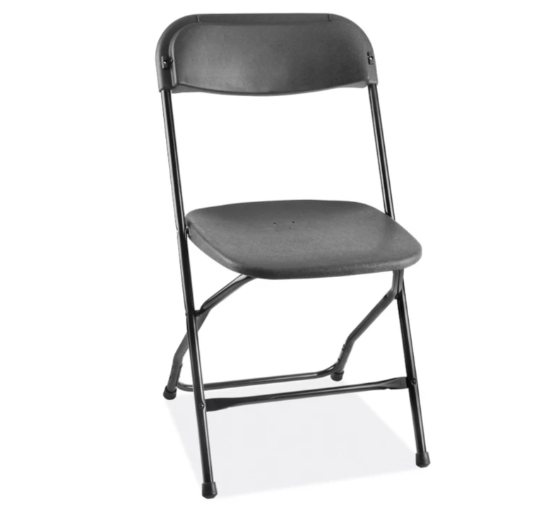 basic black plastic folding chair